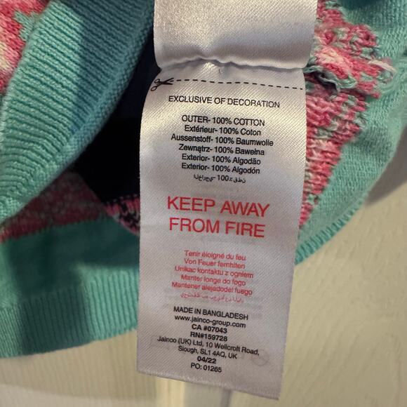 Lily & Jack Fair Isle Unicorn Navy Sweater Dress Longsleeved Size 6-12 Months v - Picture 5 of 5